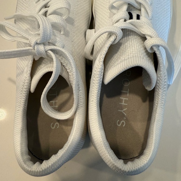 Rothy’s The Lace Up Bright White Knit Sneakers - Picture 9 of 10